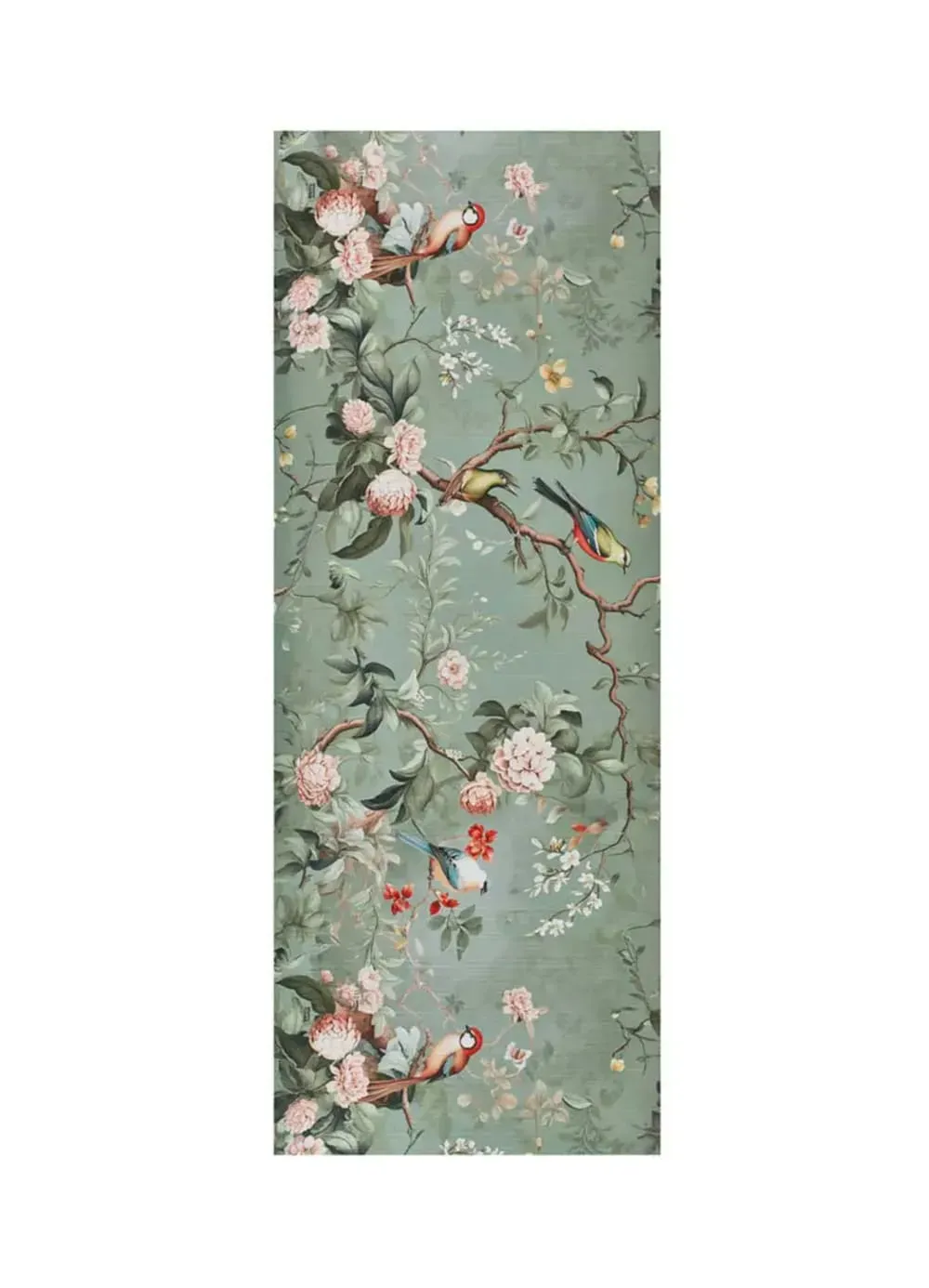 Tapis de cuisine lavable fleurs vert 52x200 cm