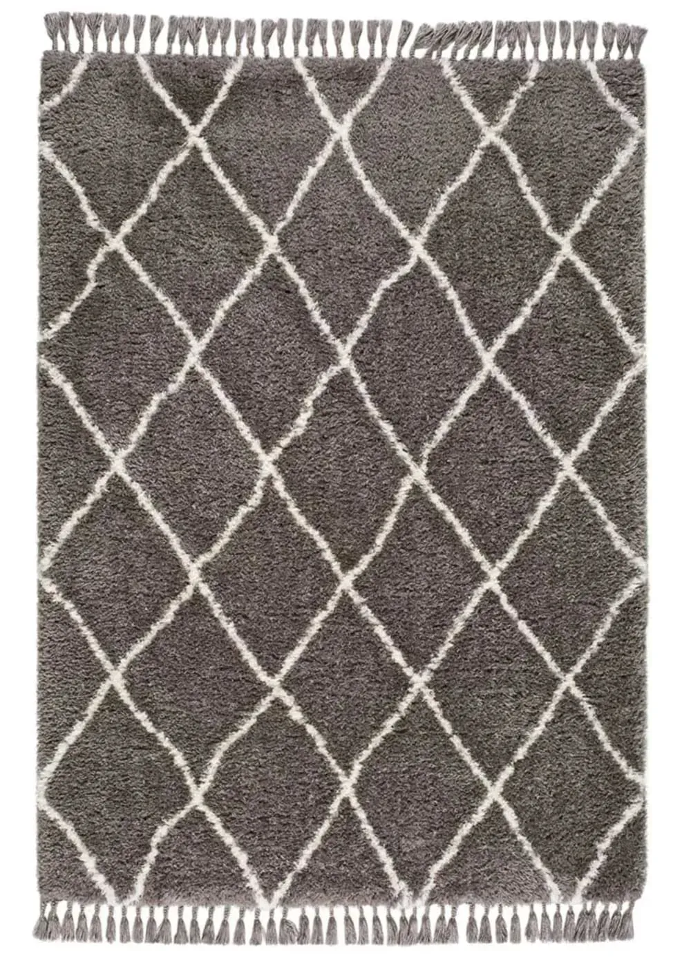 Tapis shaggy uni gris 120x170 cm