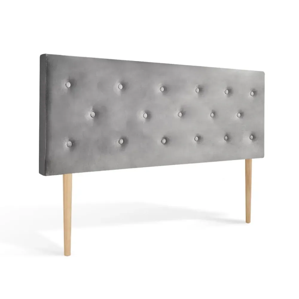 Tête de lit capitonnée en velours gris 160cm