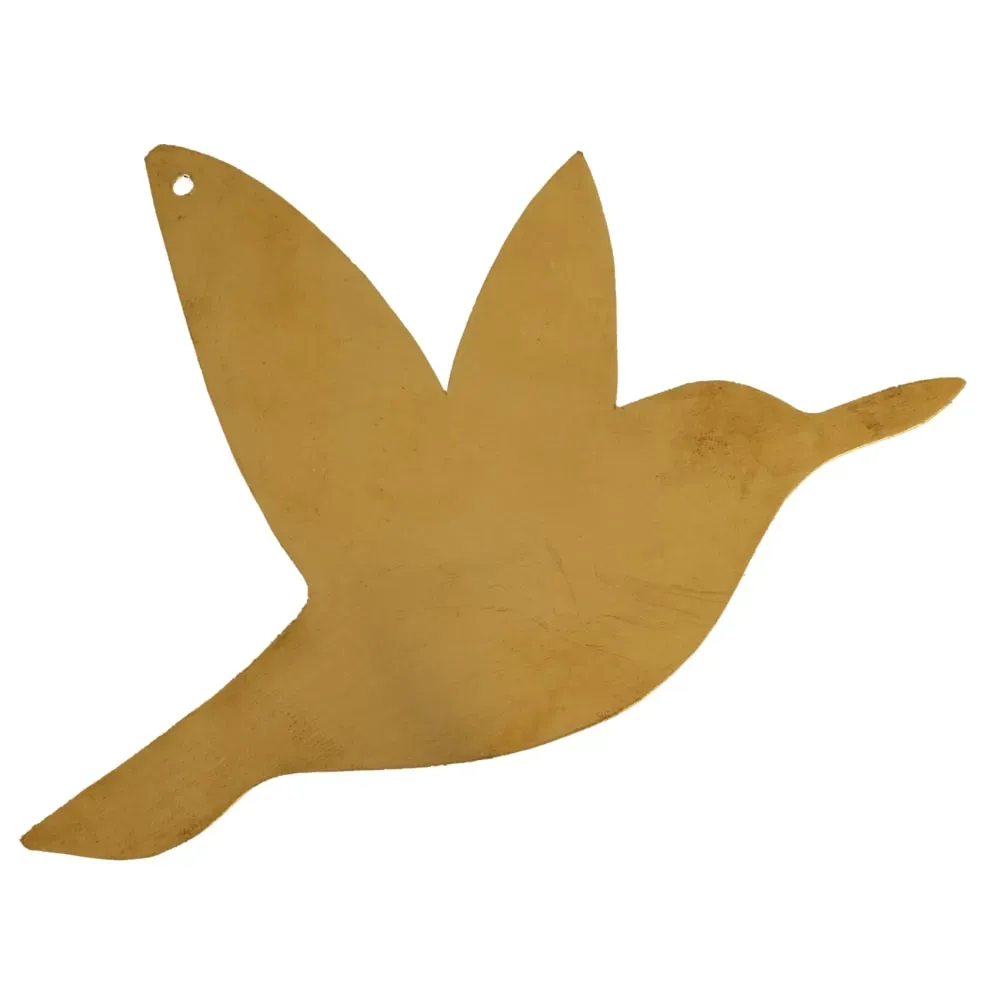 Déco murale colibri en laiton métal doré 14x10 cm