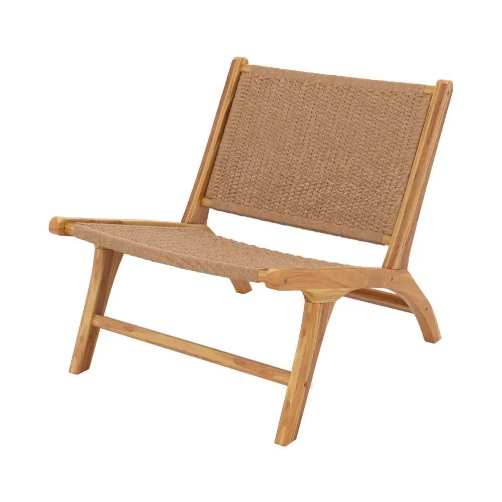 Fauteuil Kilka en bois de teck et cordage en loom