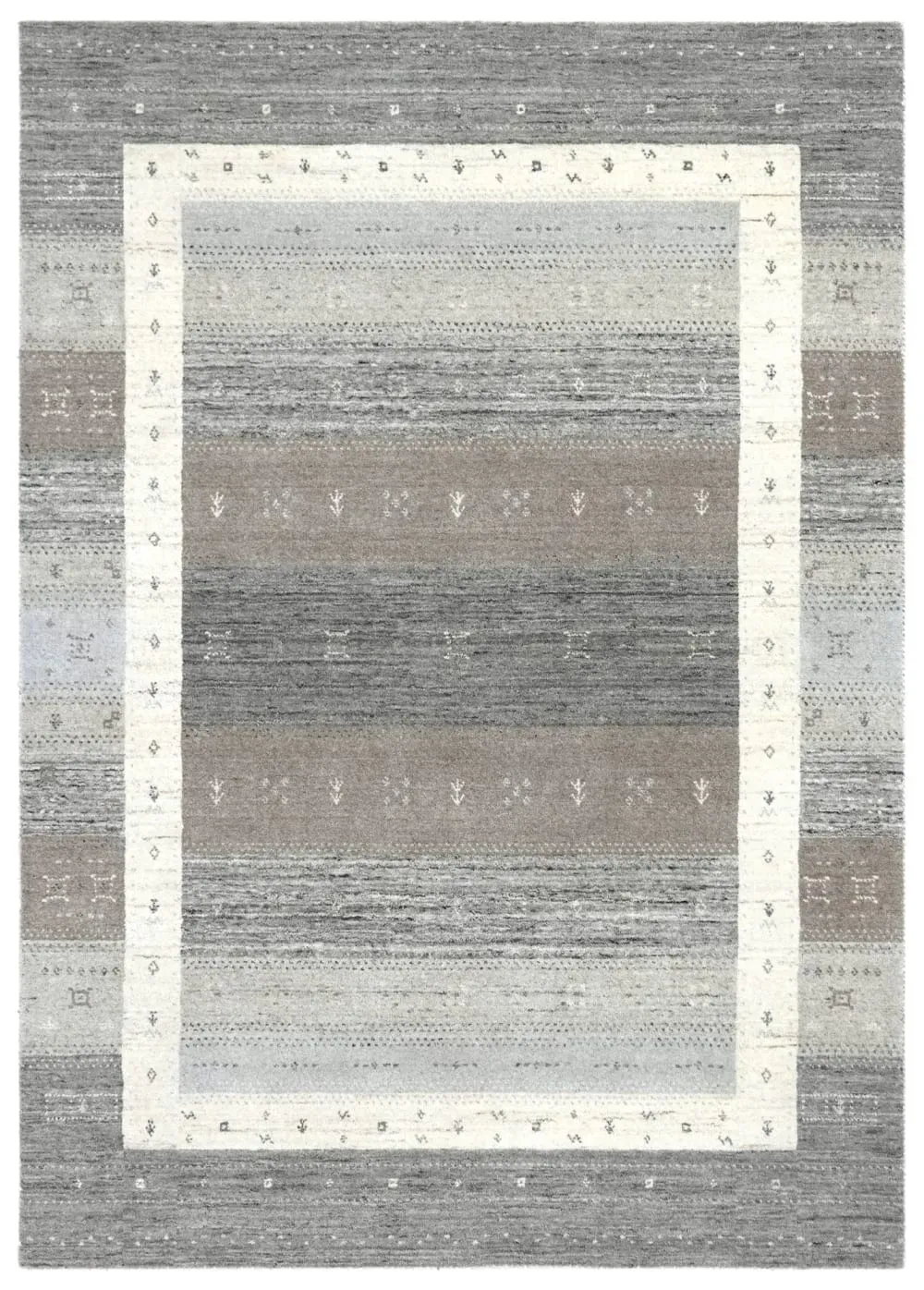 Tapis en laine tissé à la main argent 120x180 cm