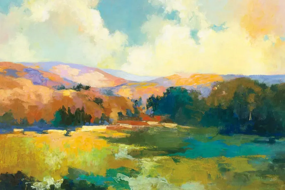 Tableau abstrait Soleil de midi sur la vallée Toile imprimée 100x60cm