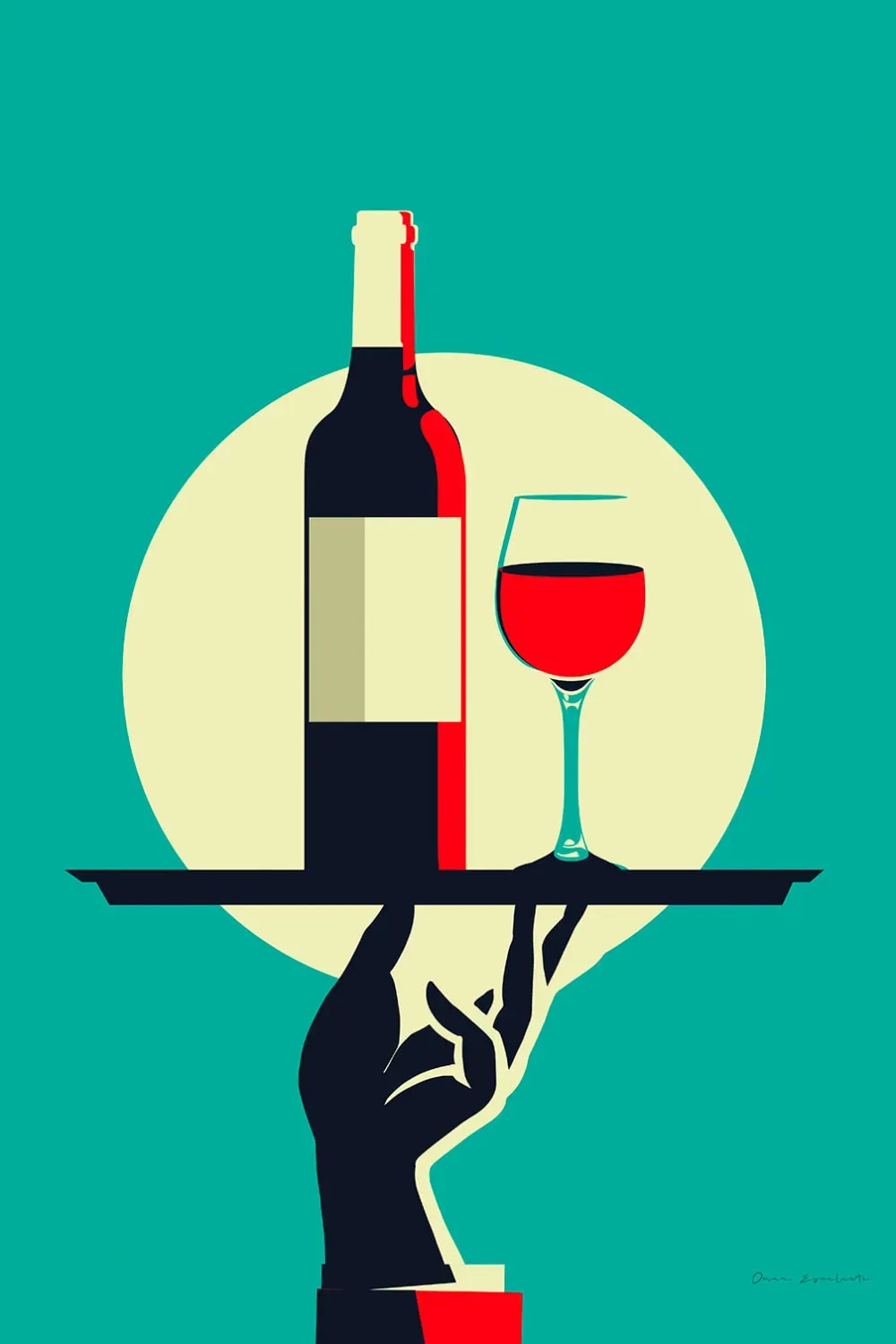 Tableau cuisine verre de vin à la Française imprimé sur toile 60x90 cm