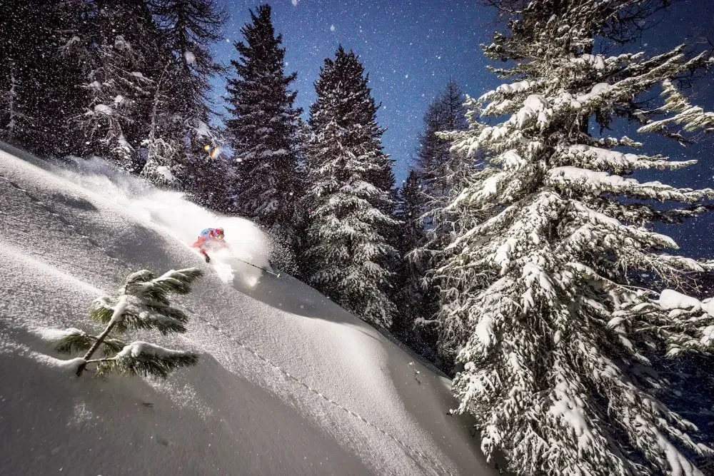 Tableau ski session imprimé sur toile 90x60 cm