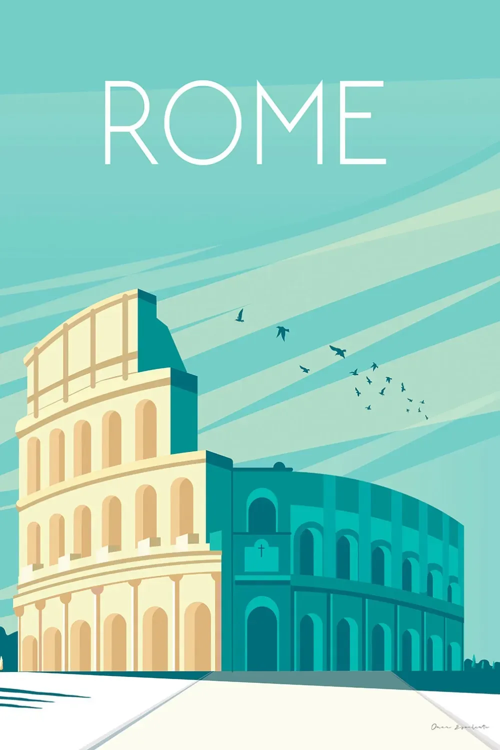 Tableau voyage Rome et le colisée imprimé sur toile 60x90 cm
