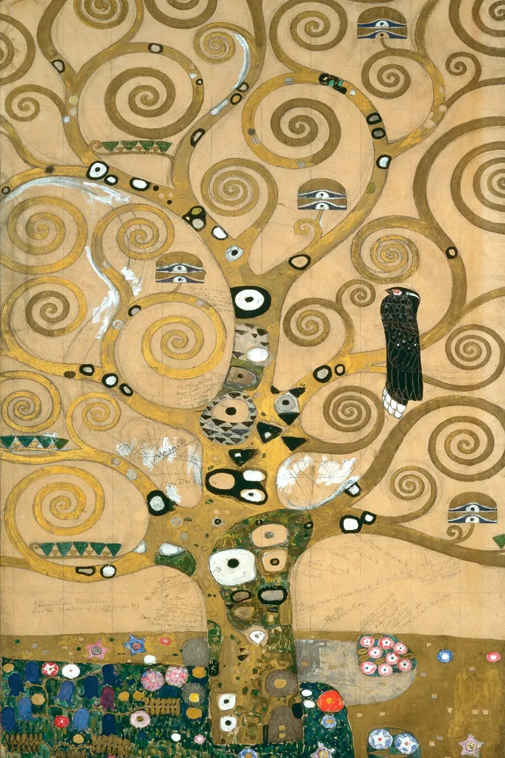 Tableau l'arbre de vie par Gustav Klimt imprimé sur toile 40x60 cm
