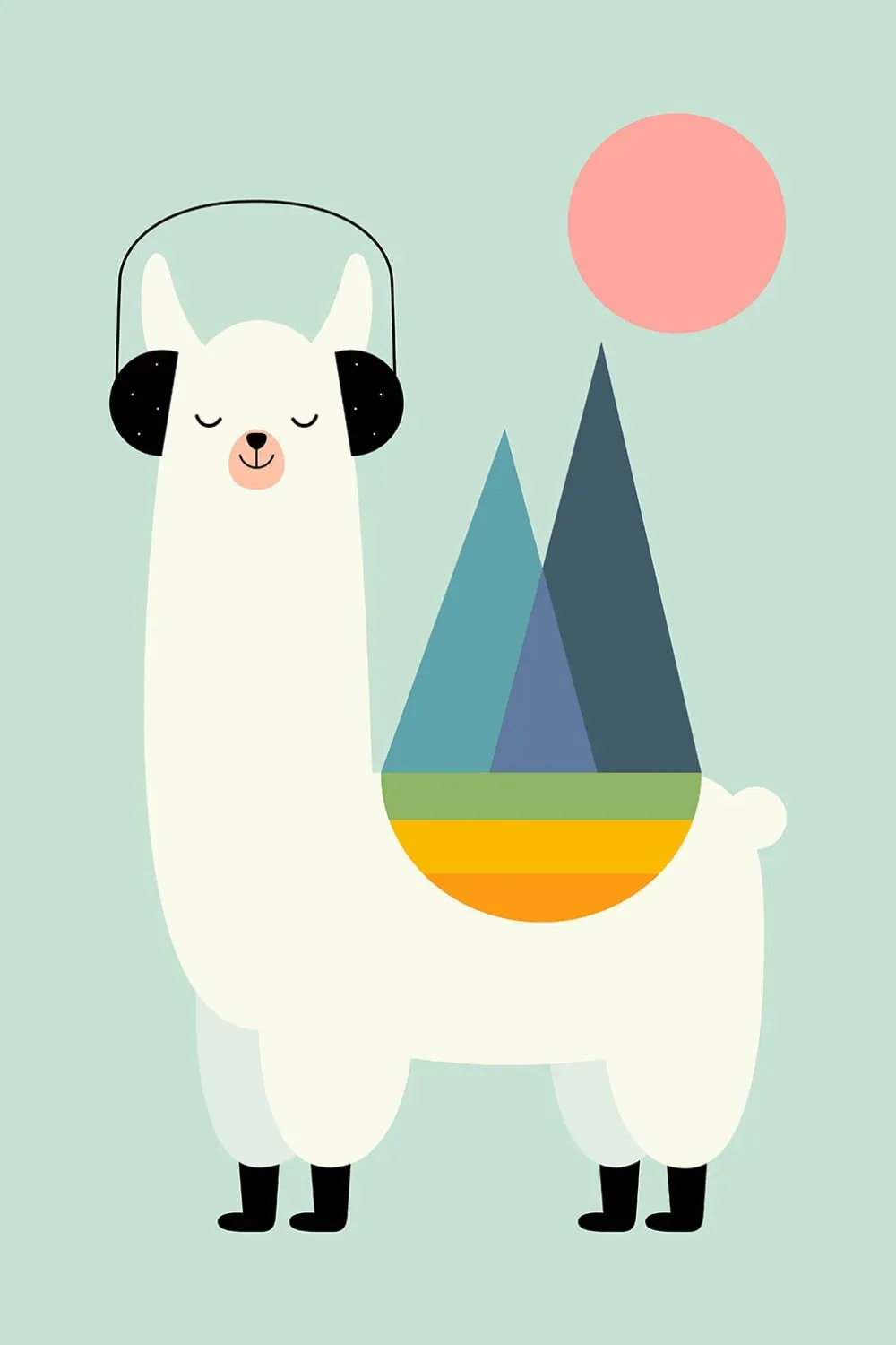 Tableau musique d'Alpaga imprimé sur toile 40x60 cm