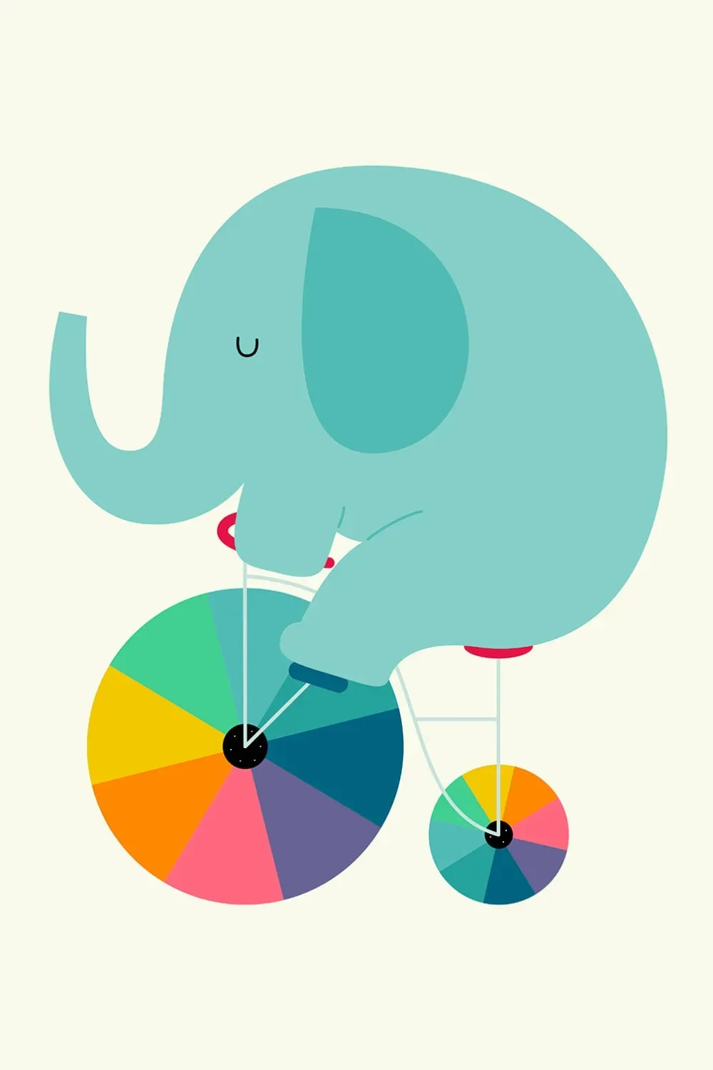 Tableau éléphant circle imprimé sur toile 40x60 cm