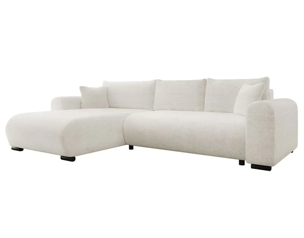 Canapé d'angle réversible convertible 4 places en velours texturé