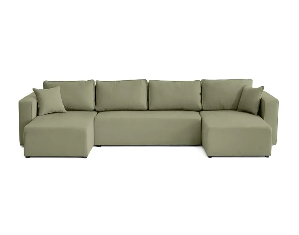 Canapé panoramique 7 places En U en Tissu Terracotta