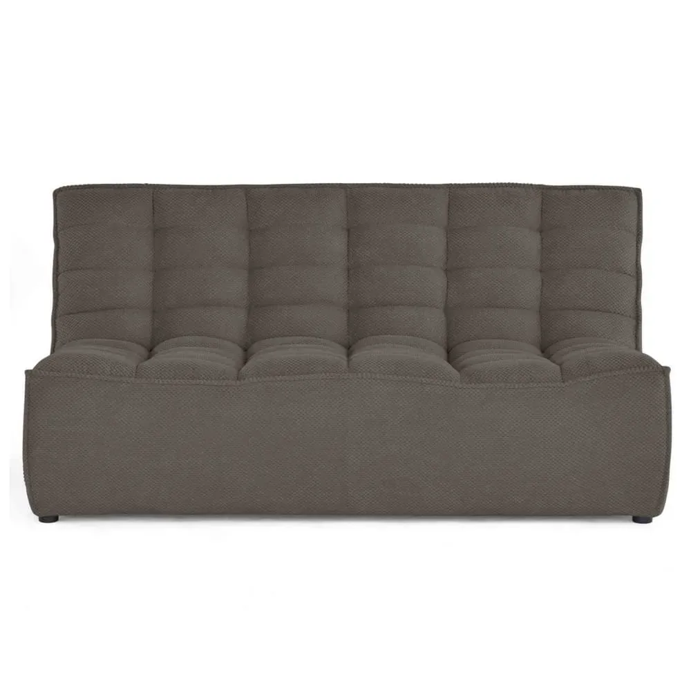 Canapé modulable 2 places  en velours texturé gris