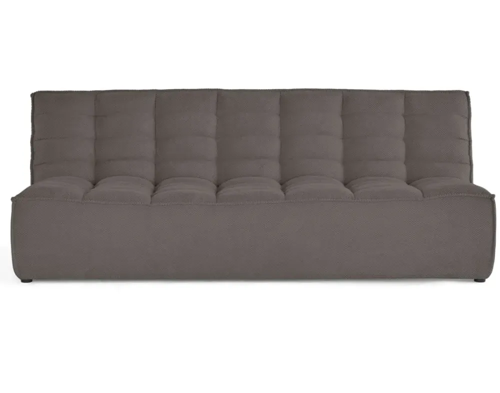 Canapé modulable 3 places  en velours texturé gris