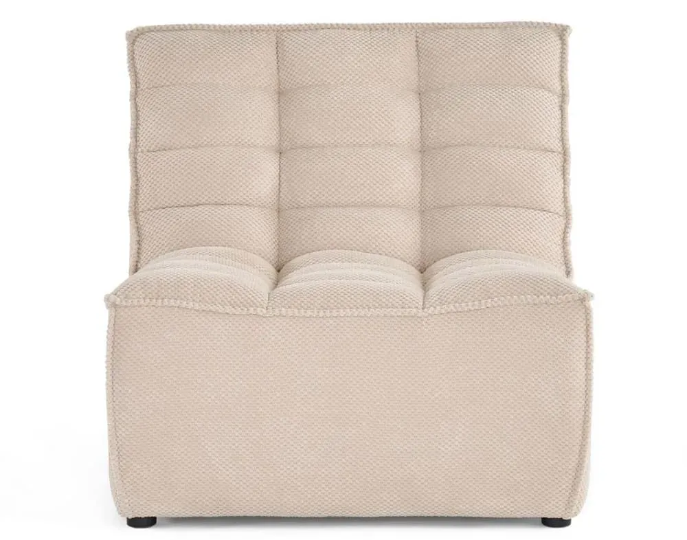 Canapé modulable 1 places  en velours texturé beige