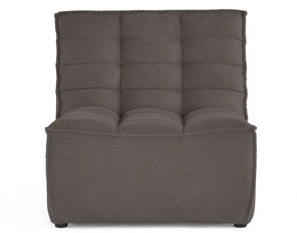 Canapé modulable 1 places  en velours texturé gris