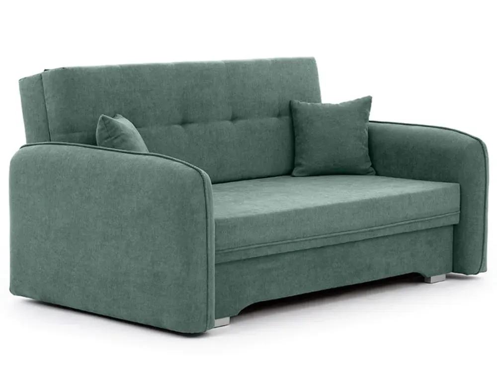 Canapé droit convertible 3 places en velours vert