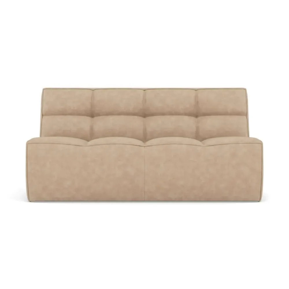 Canapé modulable 2 places  en simili beige