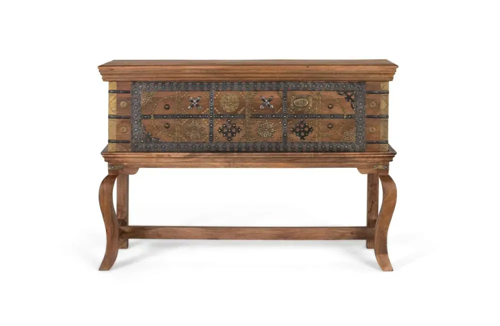 Console antique en bois de manguier