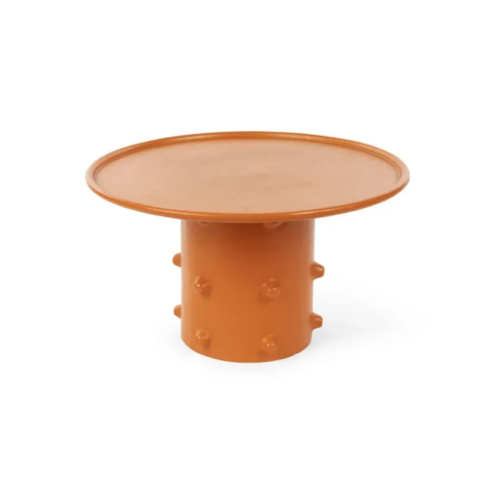 Table basse design en aluminium orange