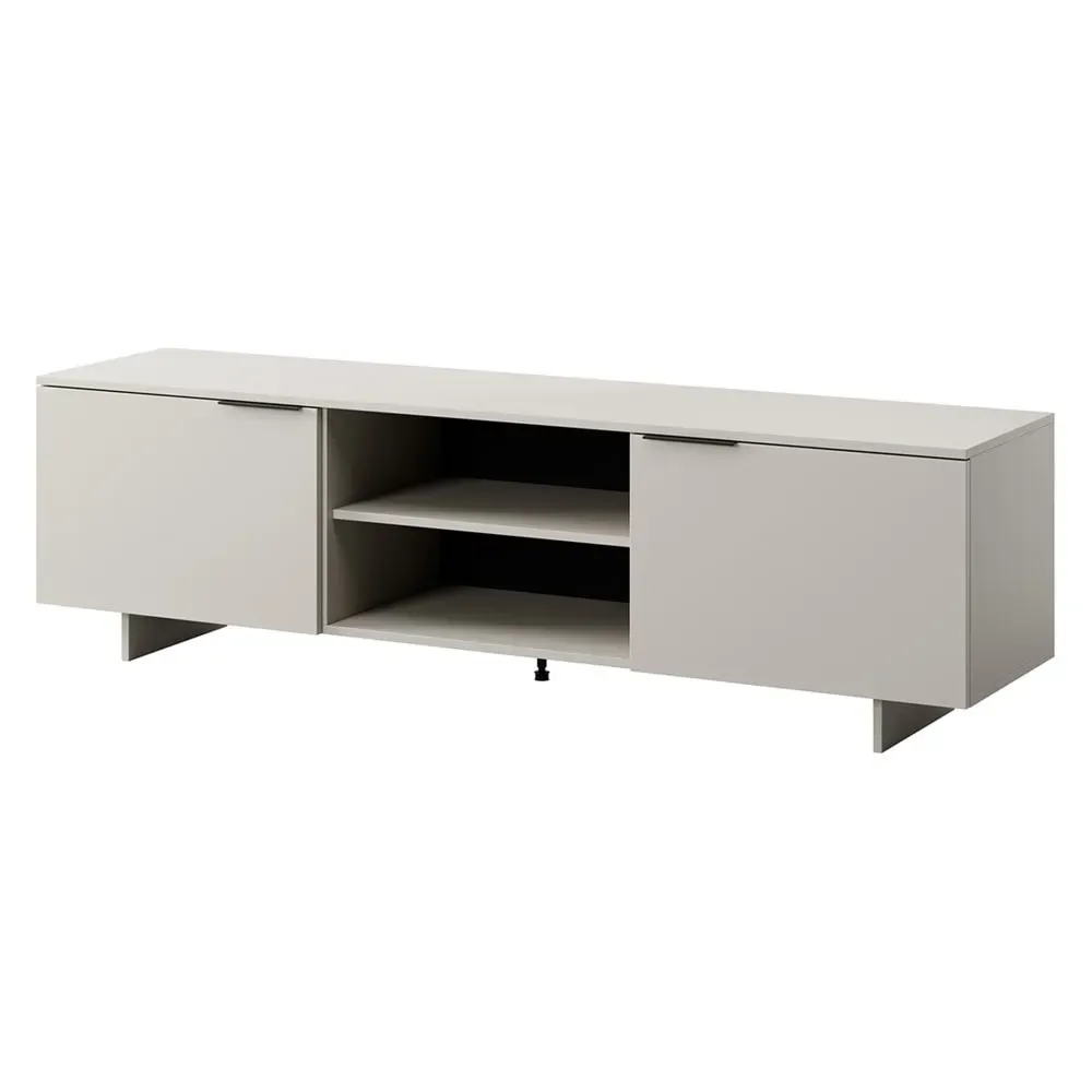 Meuble TV 2 portes 2 niches 180cm beige