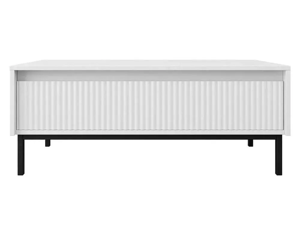 Table basse 1 tiroir L100cm blanc