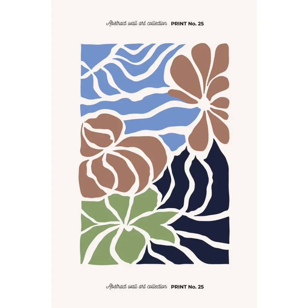 Tableau sur toile fleurs abstraites multicolores 30x45