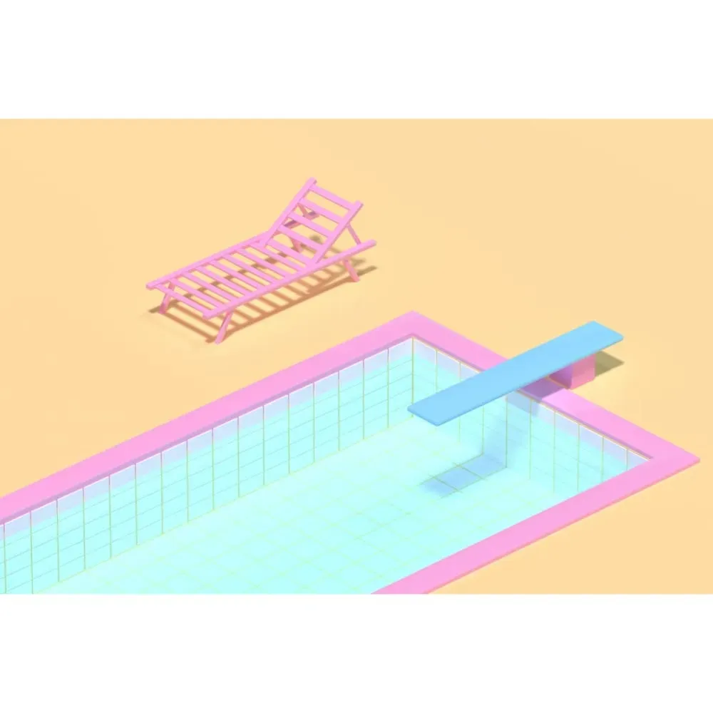 Tableau sur toile ambiance piscine minimaliste 30x45