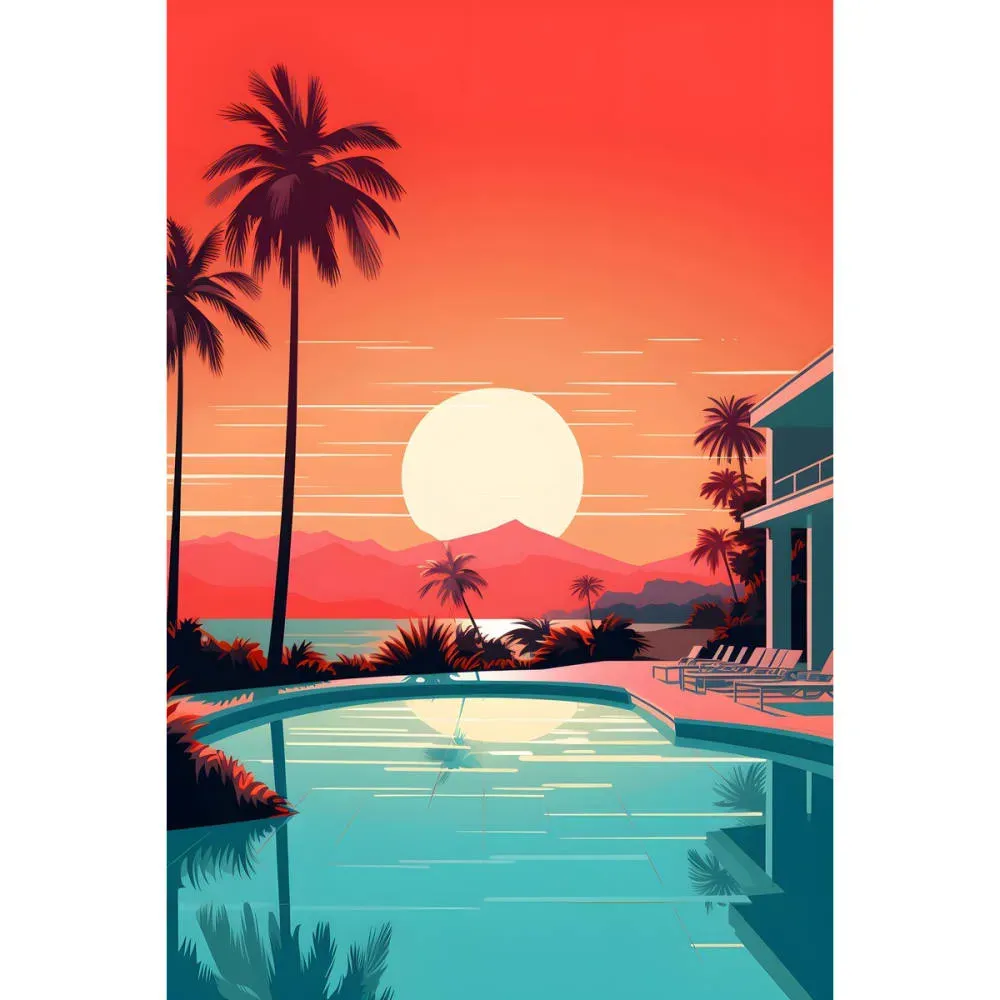 Tableau sur toile coucher de soleil tropical 30x45