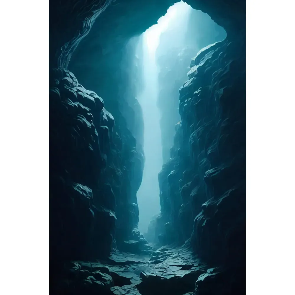 Tableau sur toile canyon subaquatique mystique 45x65