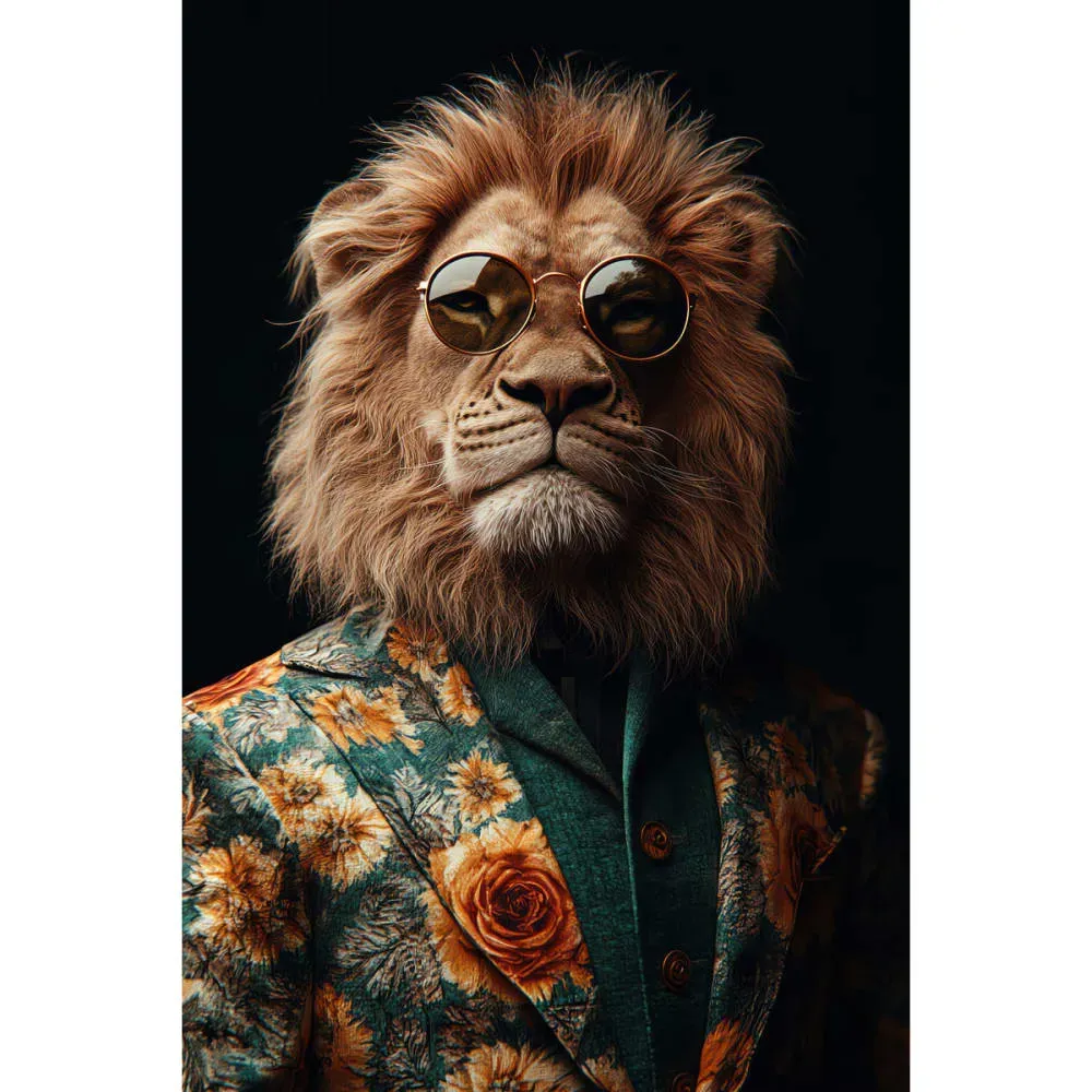 Tableau sur toile lion stylé 45x65