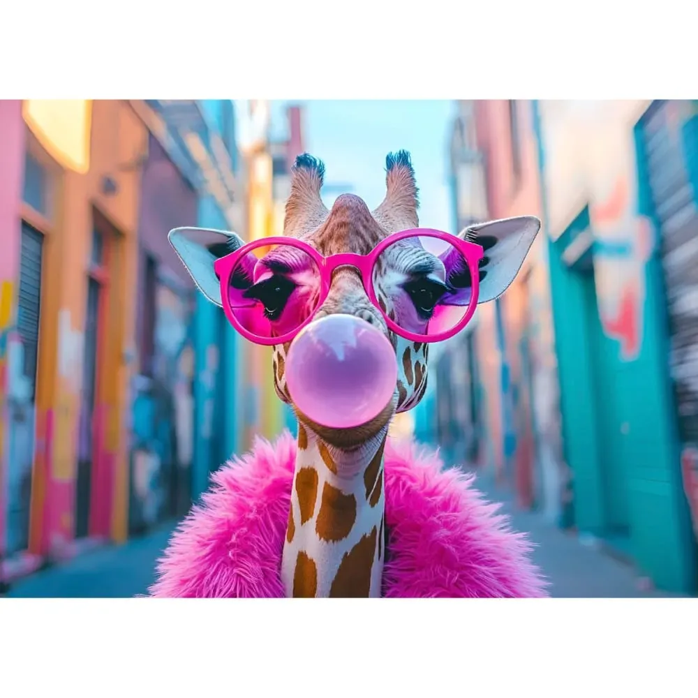 Tableau sur toile girafe pop art 45x65
