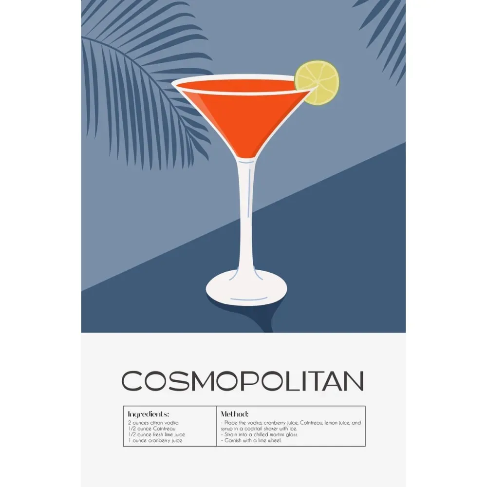 Tableau sur toile cocktail Cosmopolitan 45x65