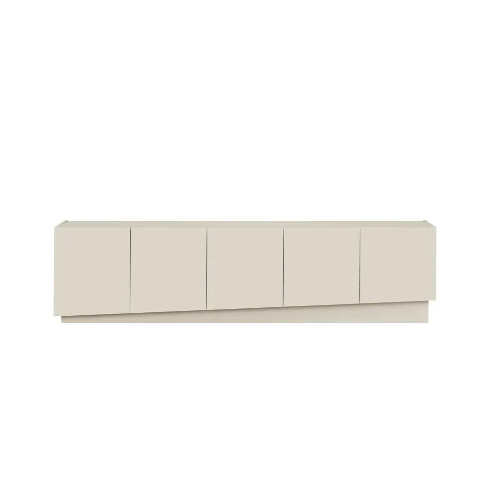 Meuble tv 5 portes 225 cm effet bois cachemire
