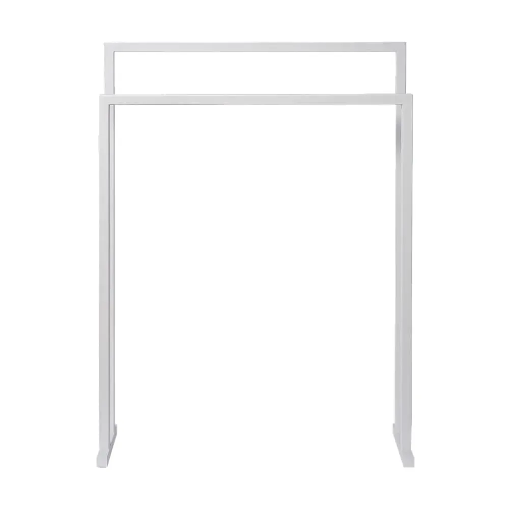Porte-serviette en métal blanc, H 82 cm