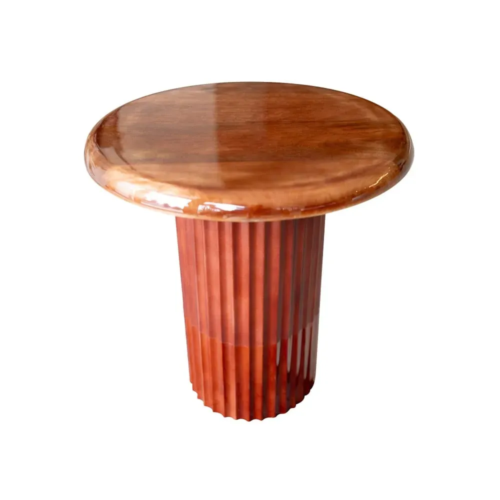 Table d'appoint en bois de manguier émaillé