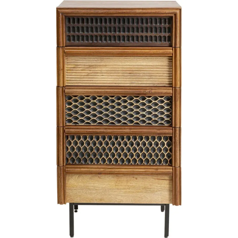 Chiffonnier 5 tiroirs en manguier