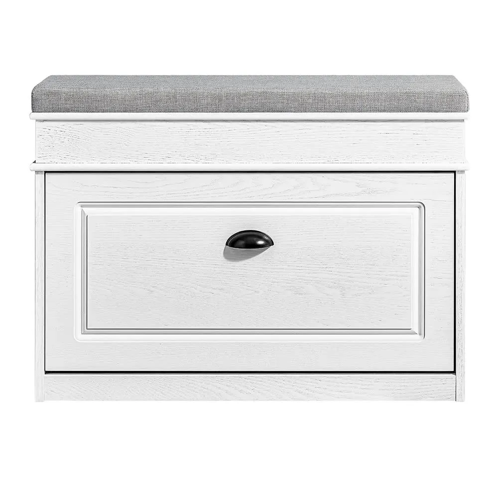 Meuble chaussure banc d'entrée salon 75x24x51cm effet bois