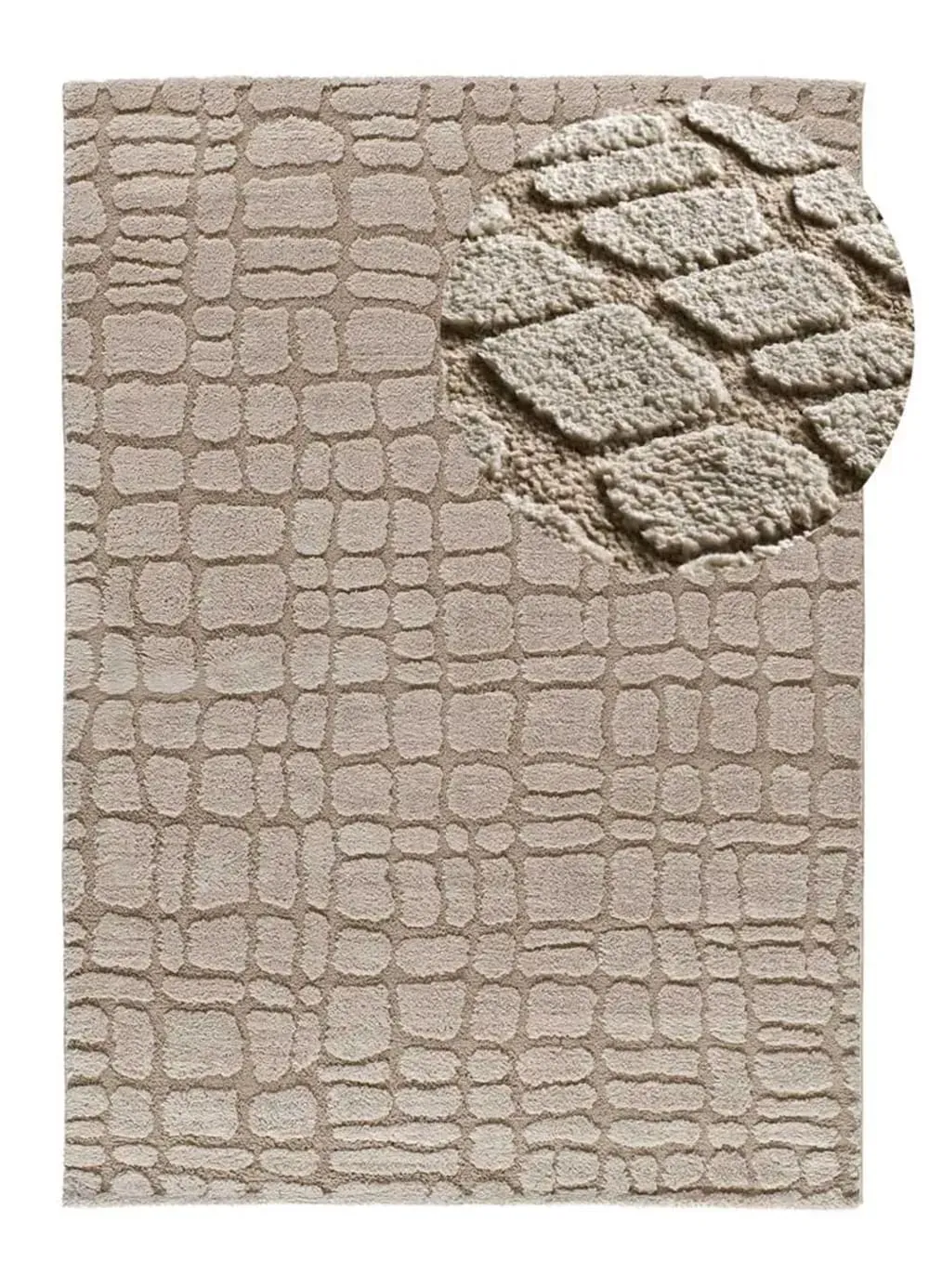 Tapis à relief scandinave taupe 190x285 cm