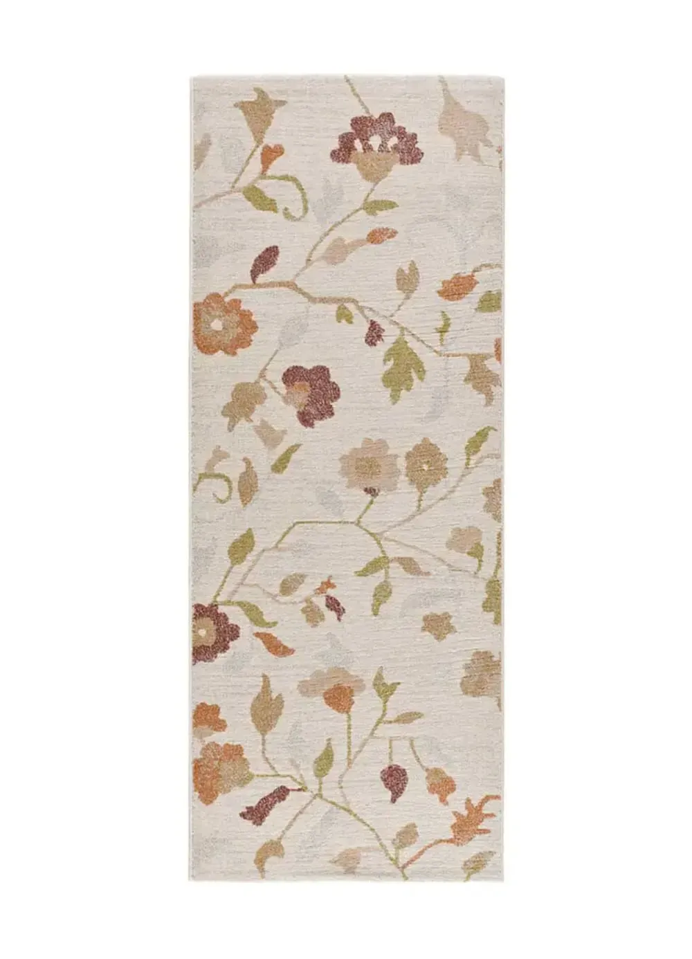 Tapis de couloir motifs floraux multicolore / beige 80x200 cm