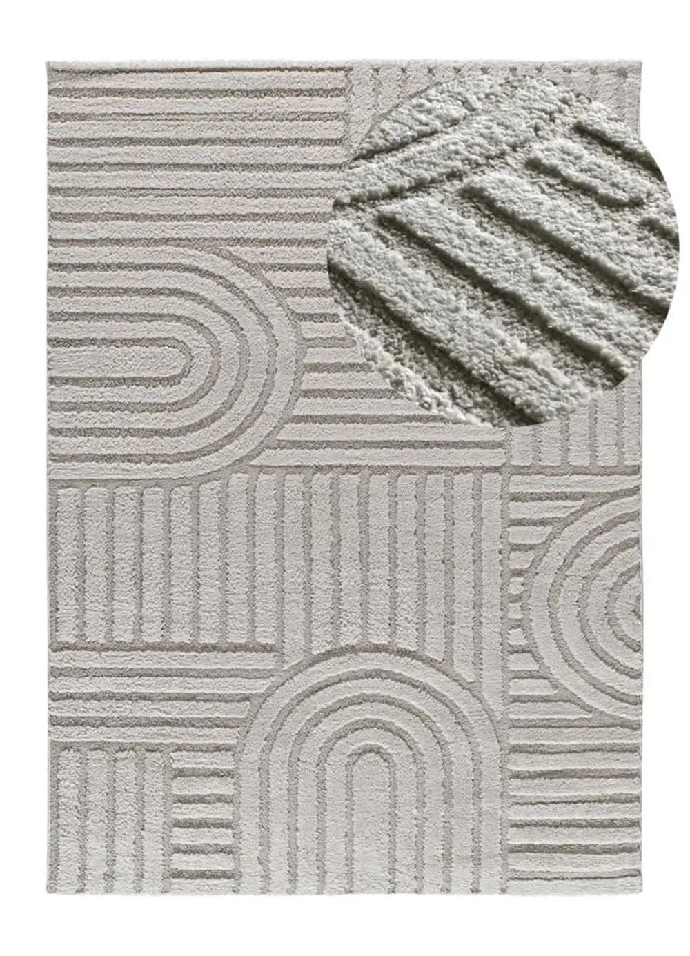 Tapis à relief géométrique gris 152x235 cm