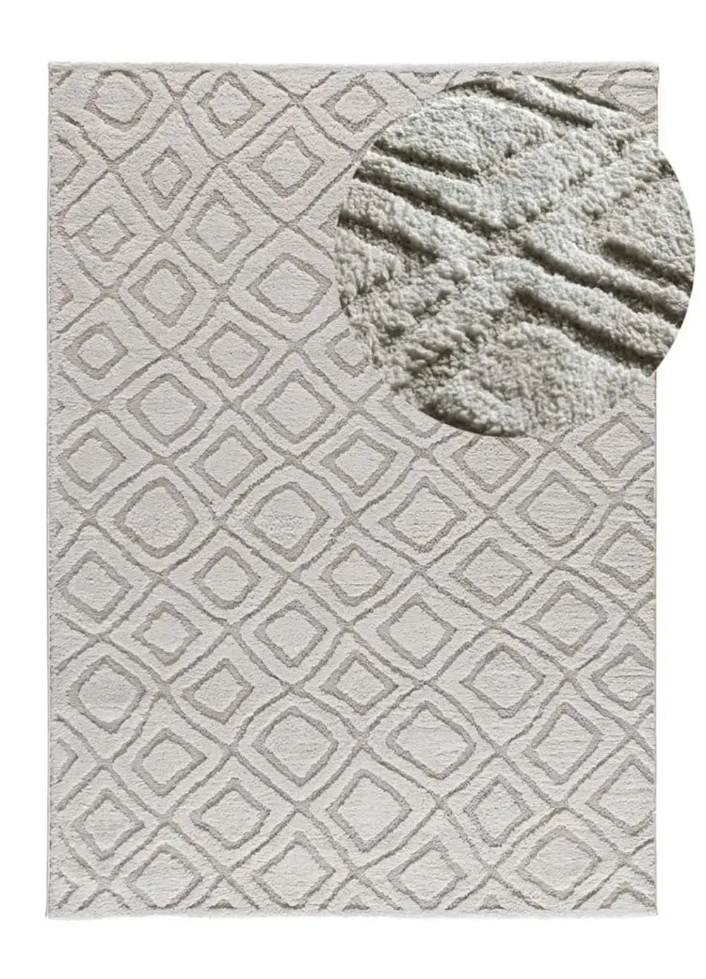 Tapis à relief scandinave gris 126x190 cm