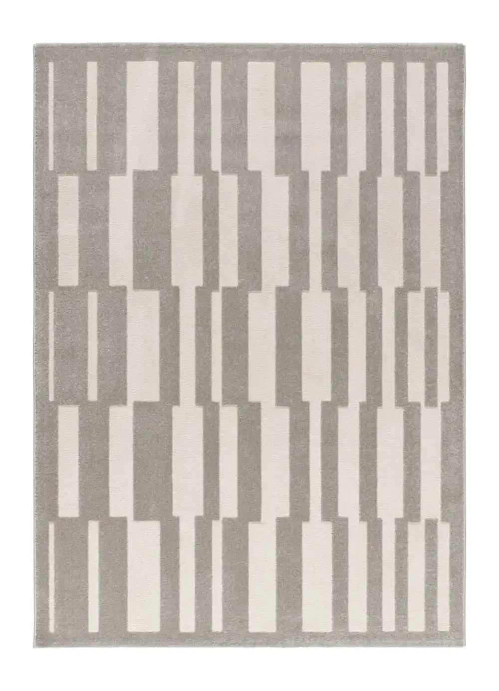 Tapis à relief géométrique gris/blanc 160x230 cm