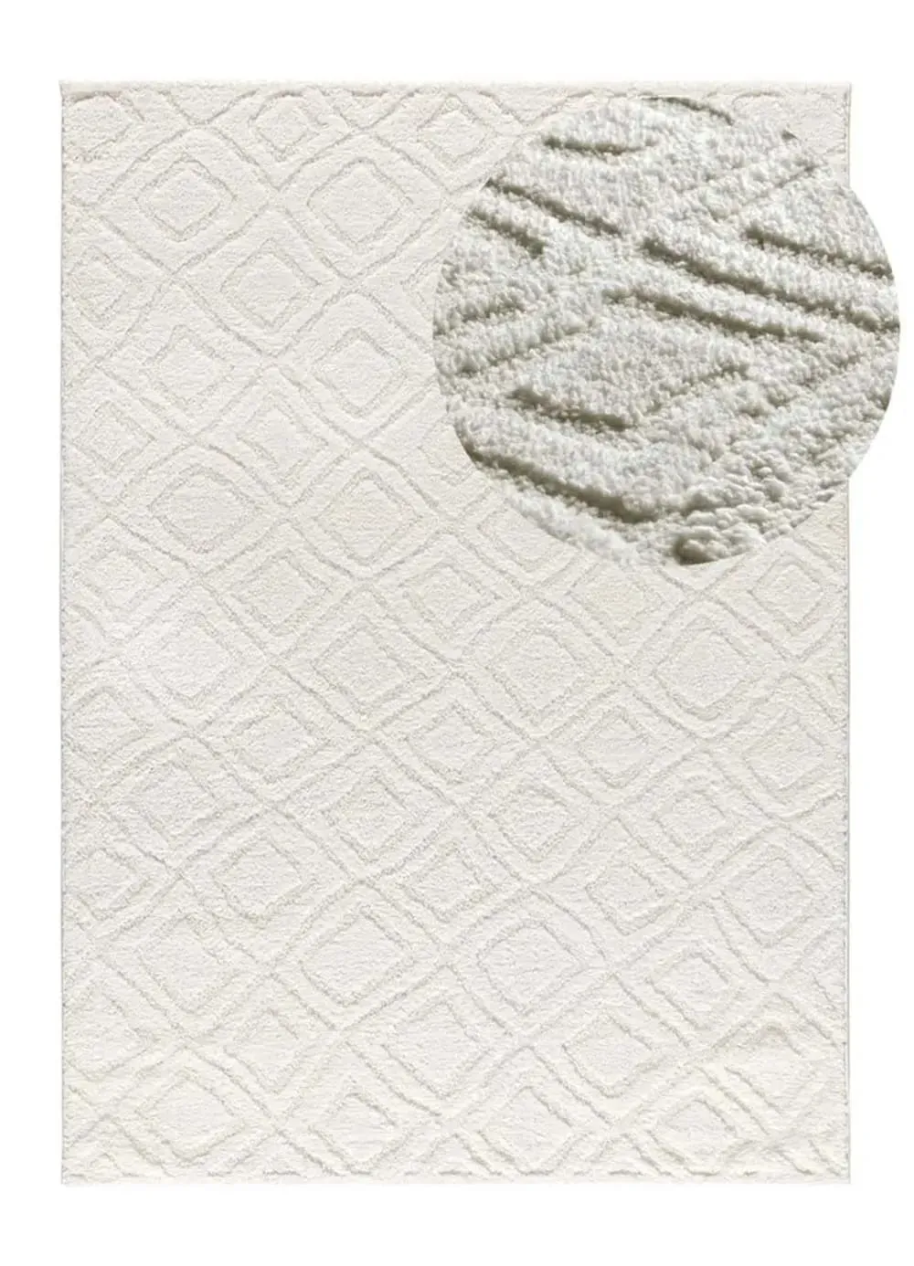 Tapis à relief scandinave blanc 190x285 cm