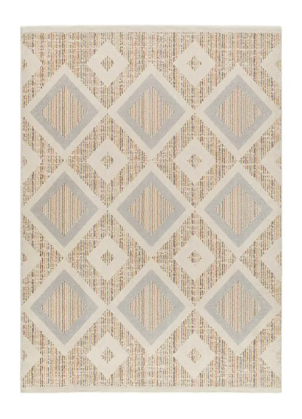 Tapis géométrique multicolore / beige 160x230 cm