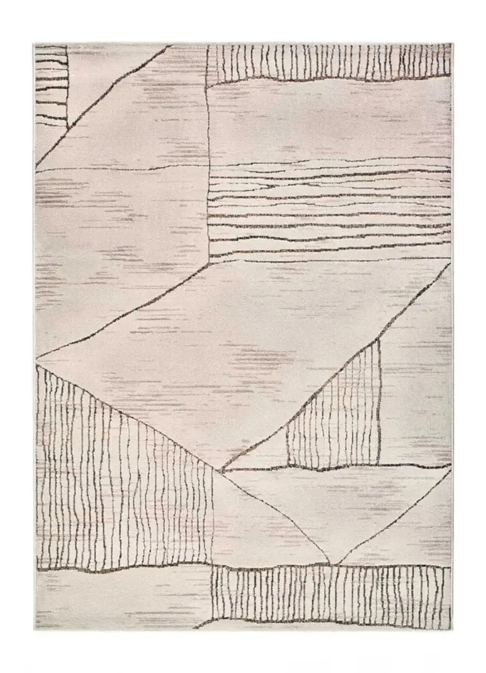 Tapis ethnique crème / marron 80x120 cm
