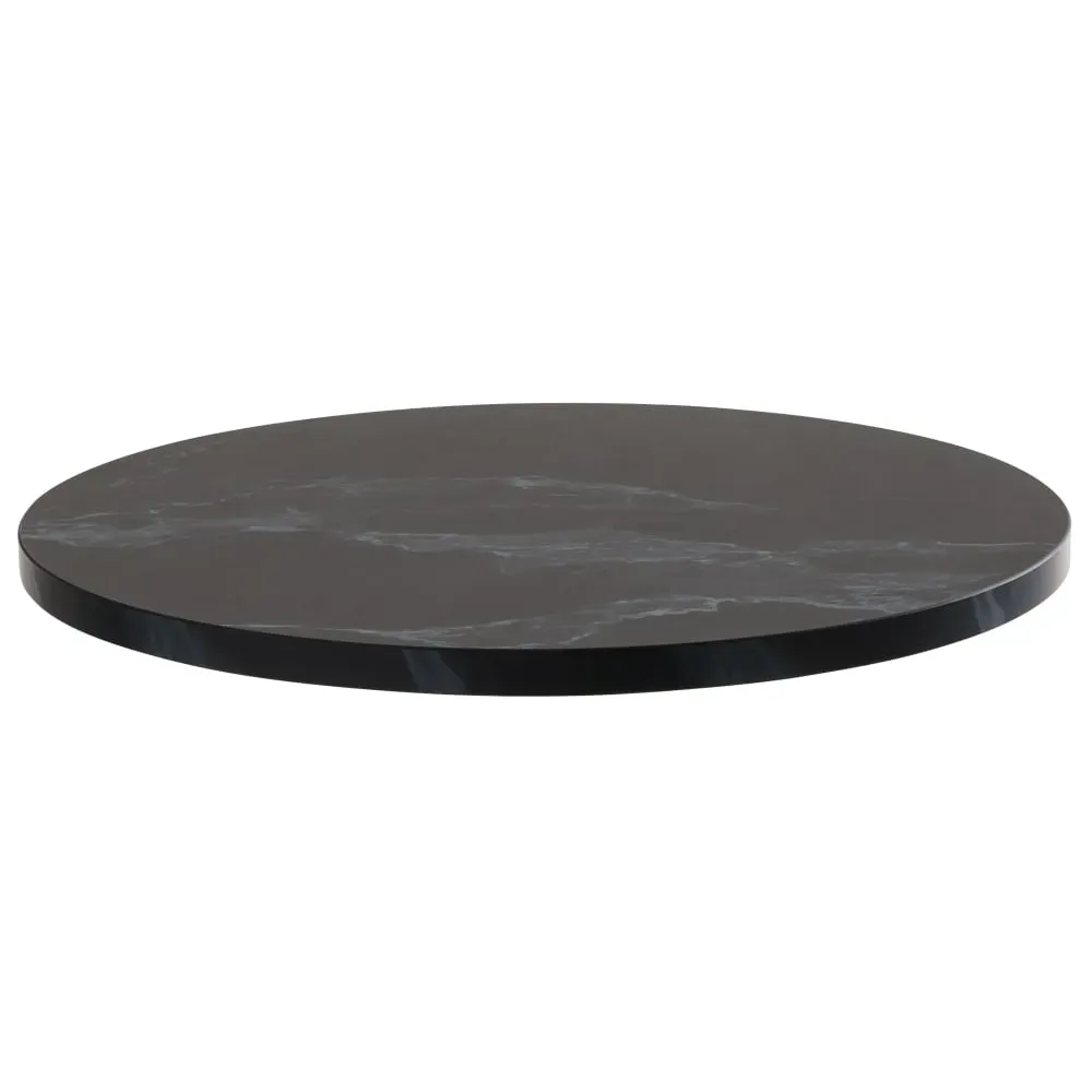 Plateau de table rond en mélaminé 60 cm marbre noir