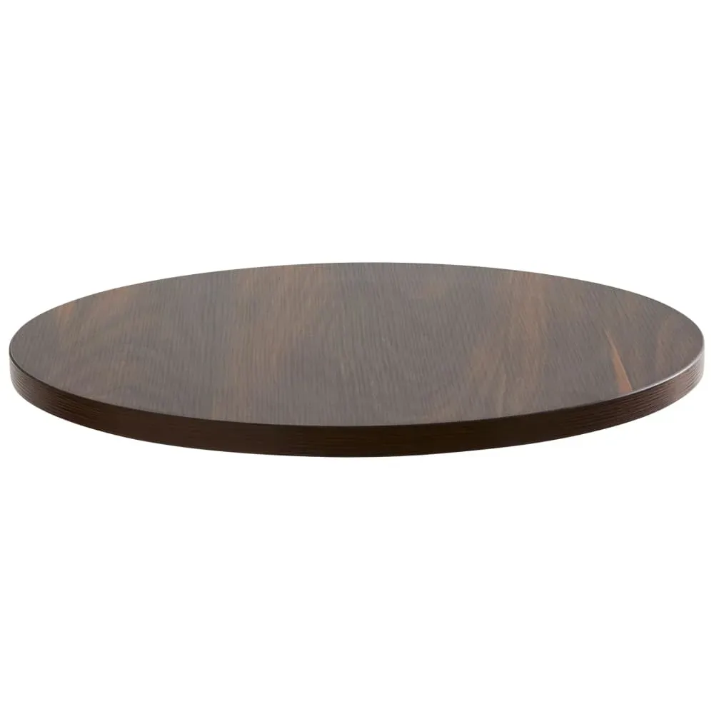 Plateau de table rond en mélaminé 60 cm bois foncé