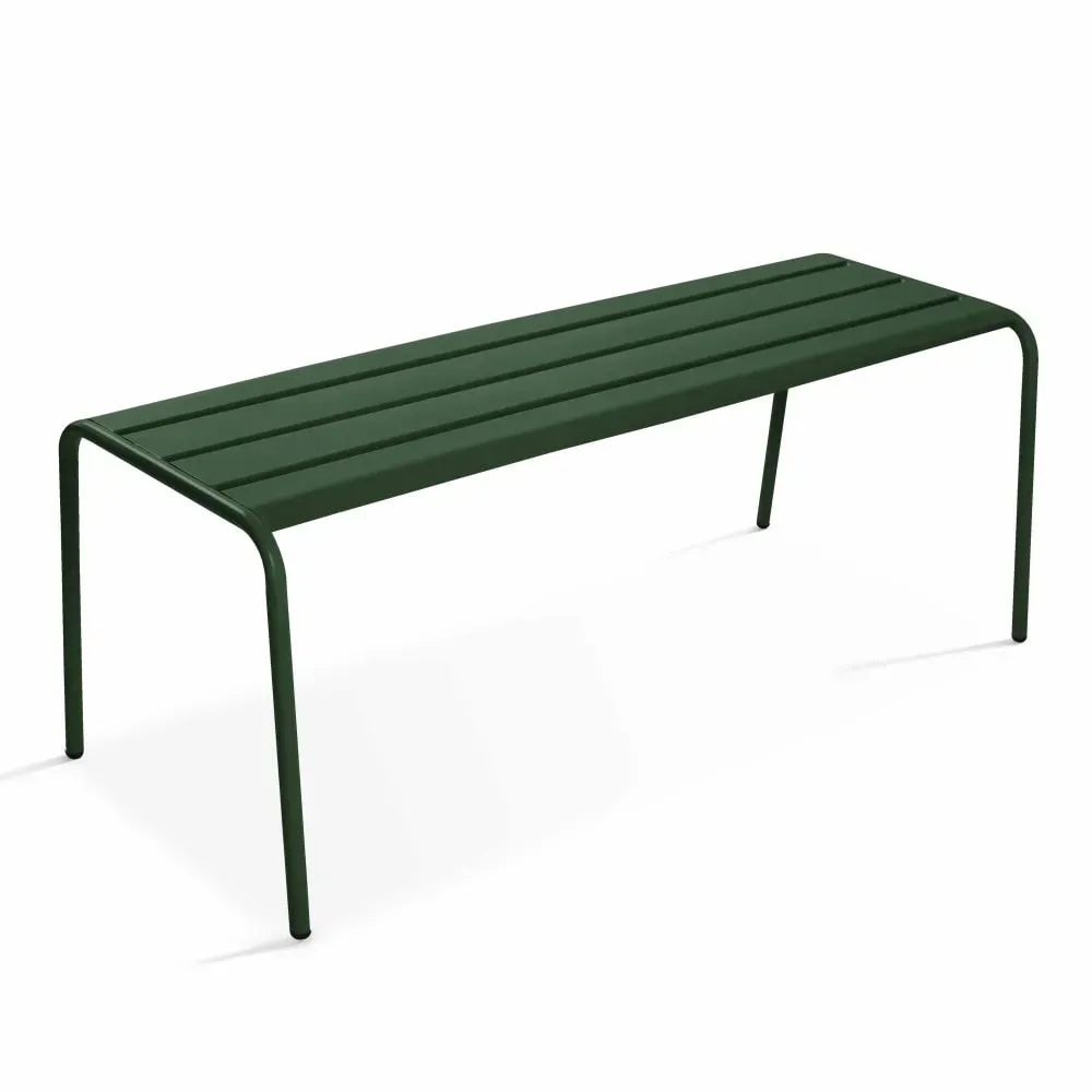 Banc de jardin en acier vert forêt