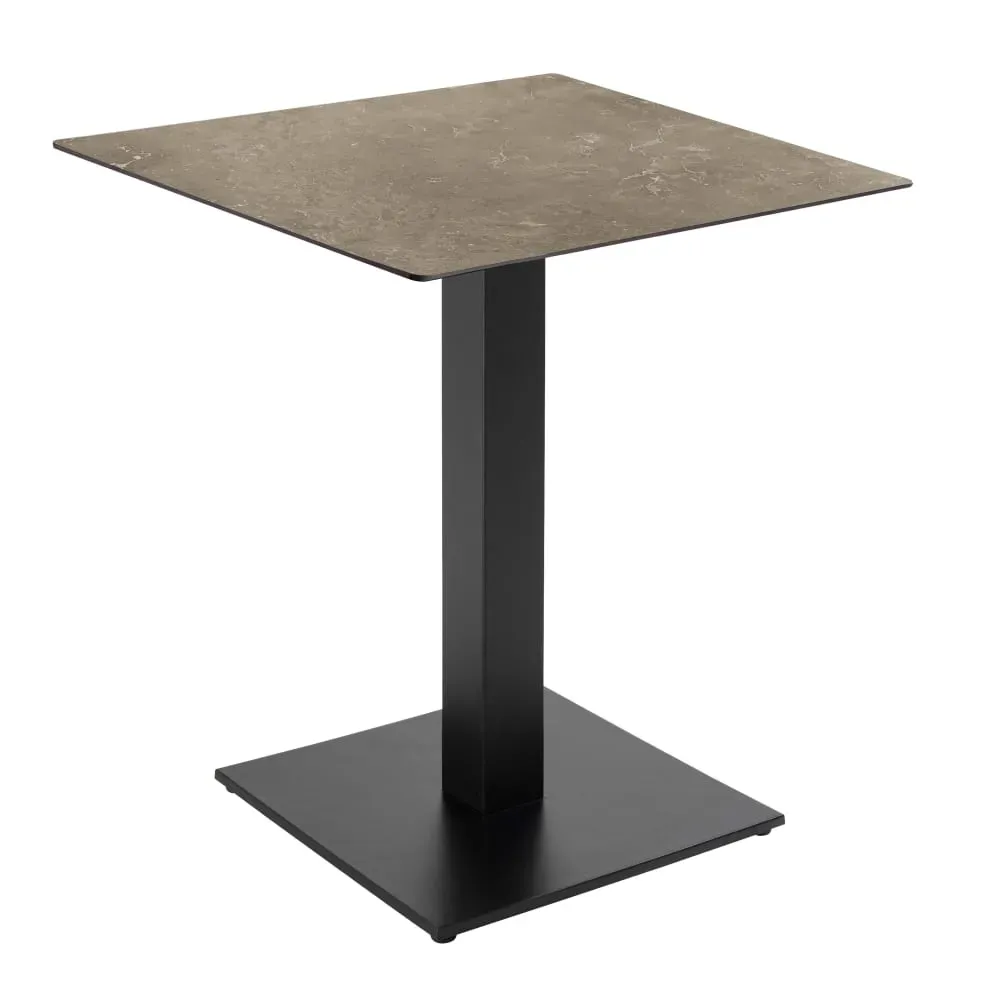 Table à manger 70 x 70 cm revêtement marbre blanc