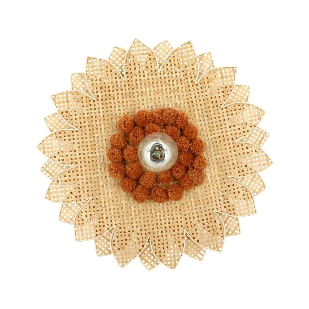 Applique murale en forme de fleur en bambou d50cm